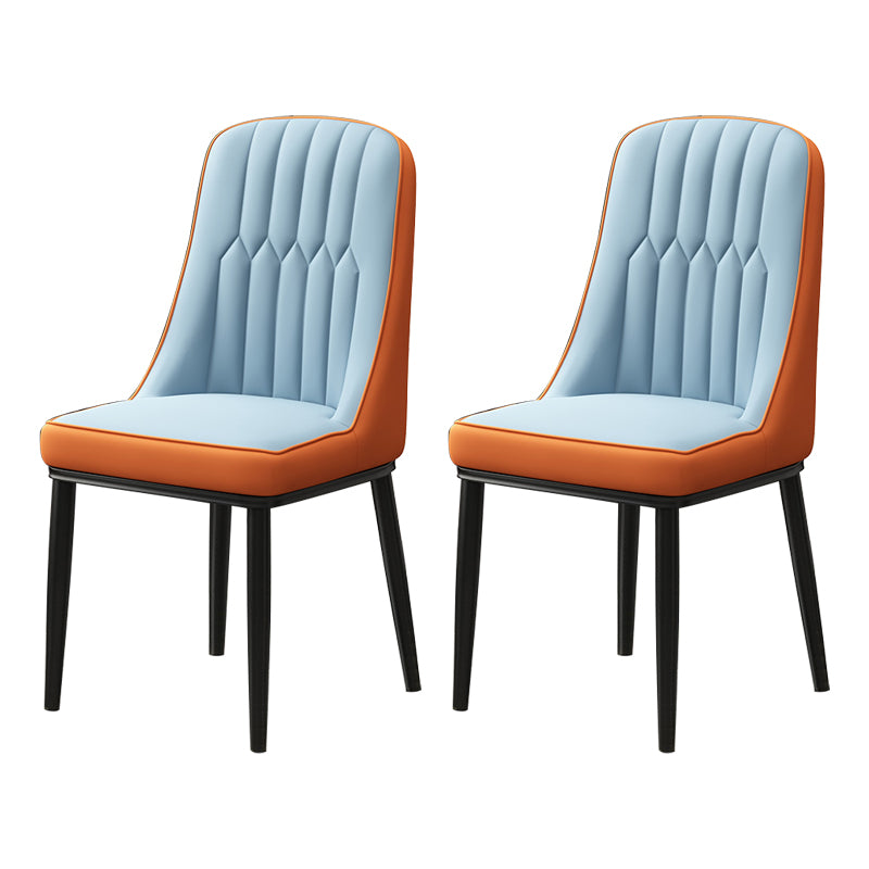 Scandinavian Style Metal Dining Chair Dining Room Parsons Armless Chair
