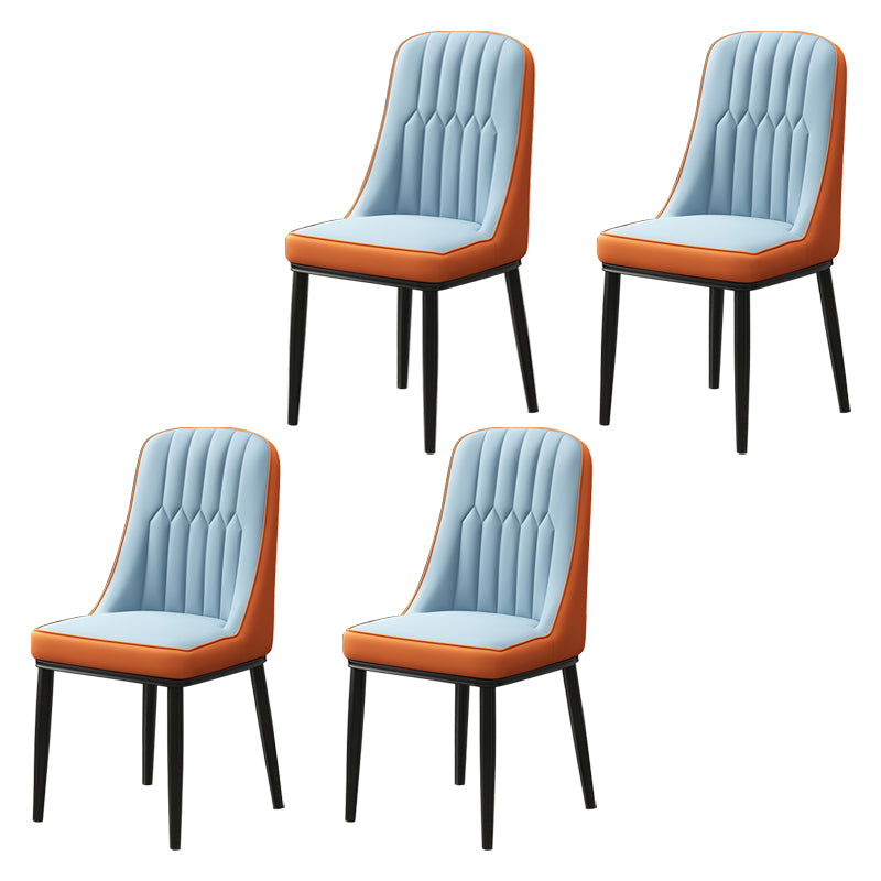 Scandinavian Style Metal Dining Chair Dining Room Parsons Armless Chair