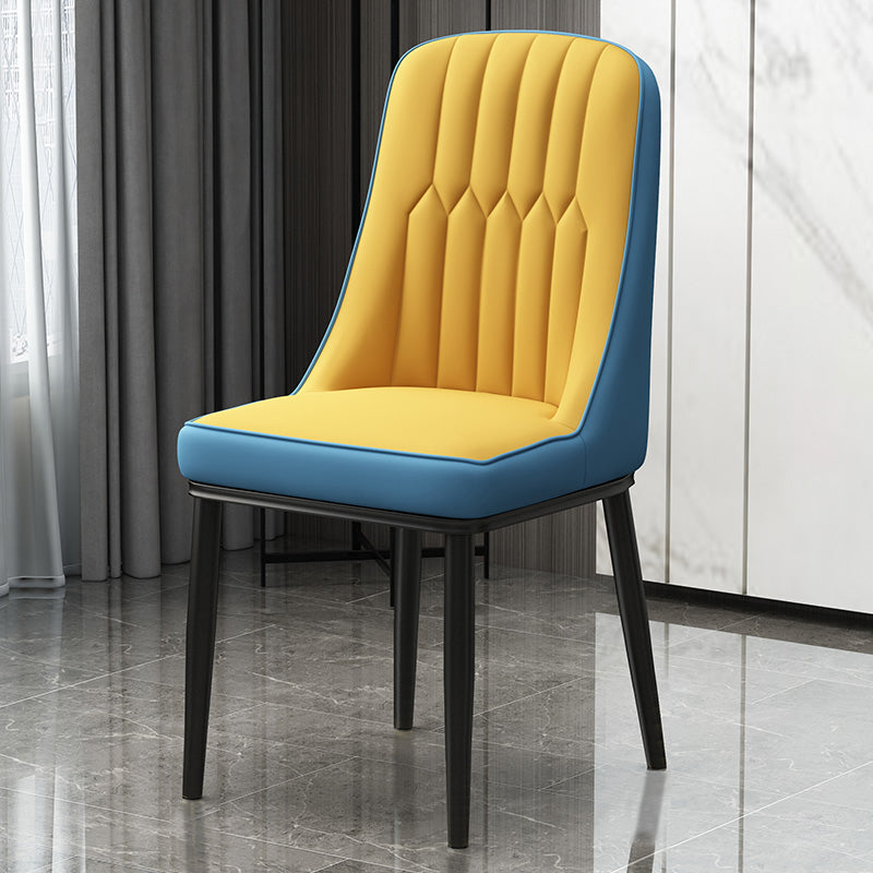 Scandinavian Style Metal Dining Chair Dining Room Parsons Armless Chair