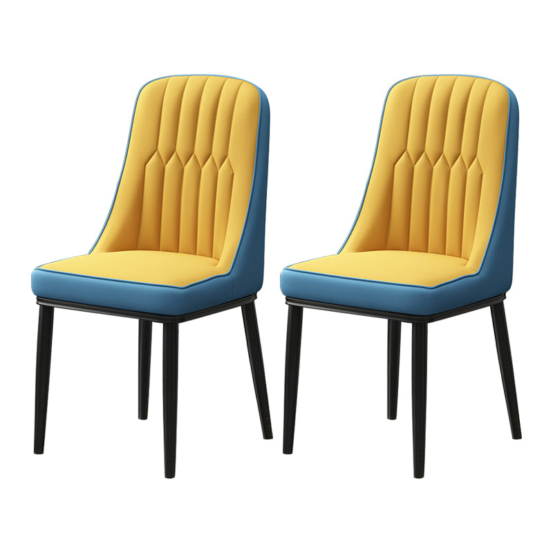 Scandinavian Style Metal Dining Chair Dining Room Parsons Armless Chair