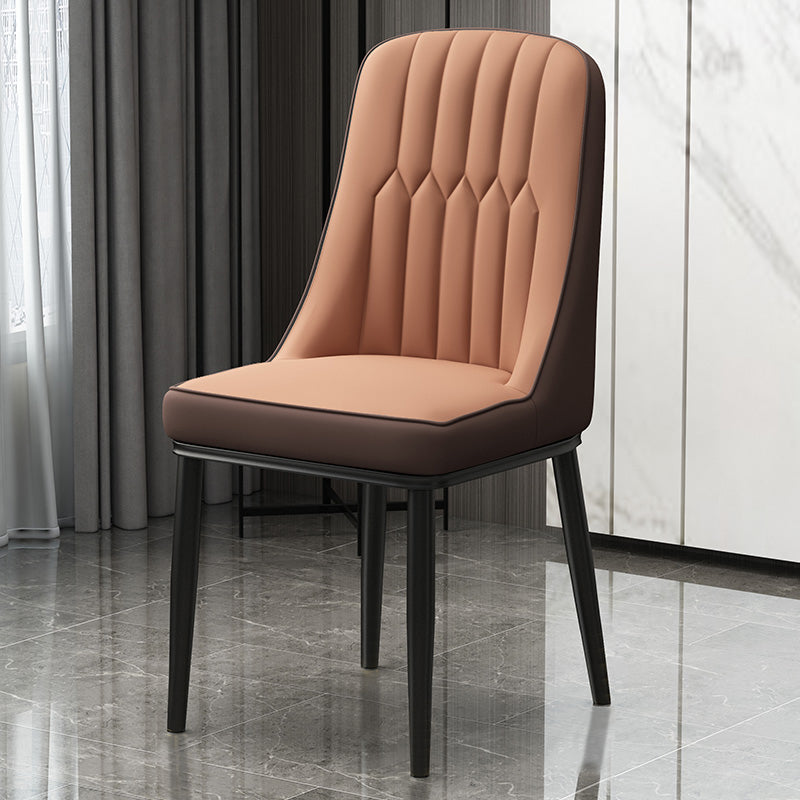 Scandinavian Style Metal Dining Chair Dining Room Parsons Armless Chair
