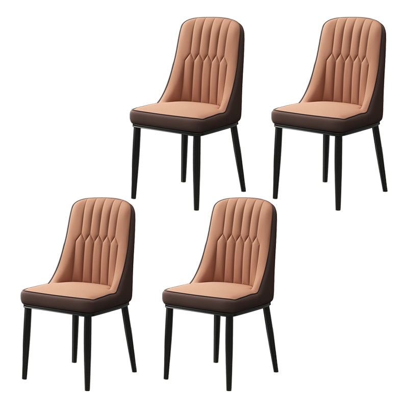 Scandinavian Style Metal Dining Chair Dining Room Parsons Armless Chair