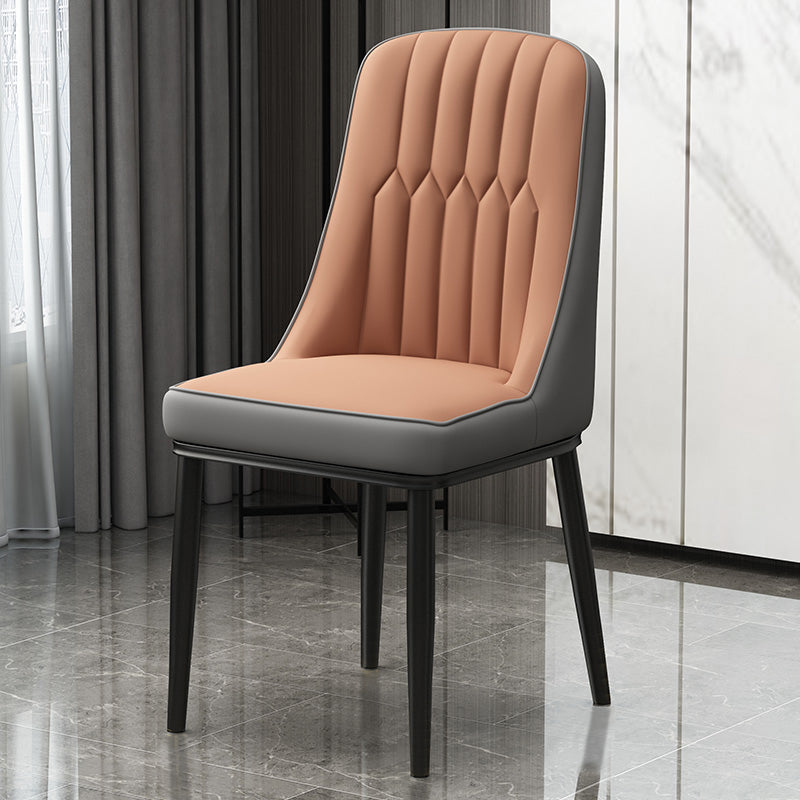 Chaise de salle à manger en métal de style scandinave, chaise sans accoudoirs Parsons pour salle à manger