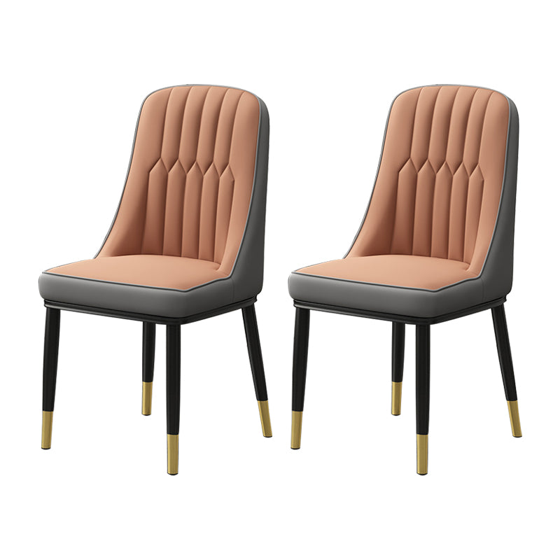 Scandinavian Style Metal Dining Chair Dining Room Parsons Armless Chair