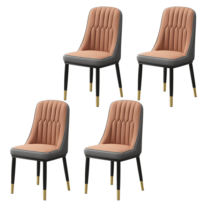 Scandinavian Style Metal Dining Chair Dining Room Parsons Armless Chair