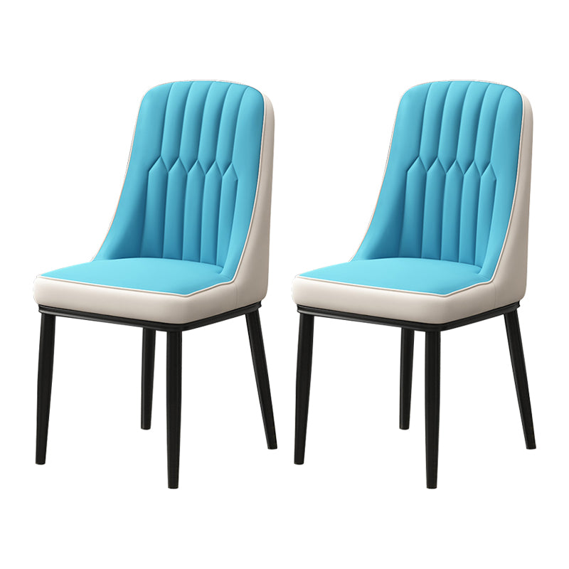 Scandinavian Style Metal Dining Chair Dining Room Parsons Armless Chair