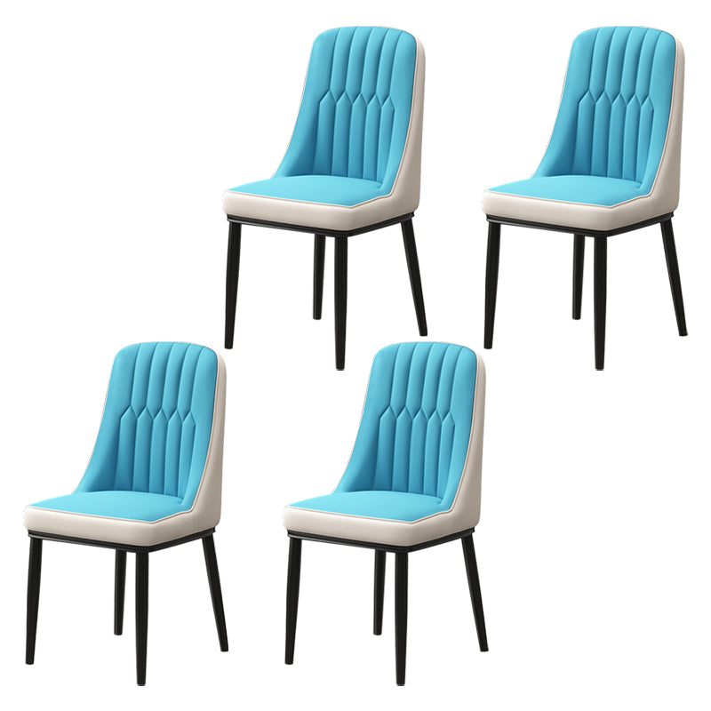 Scandinavian Style Metal Dining Chair Dining Room Parsons Armless Chair