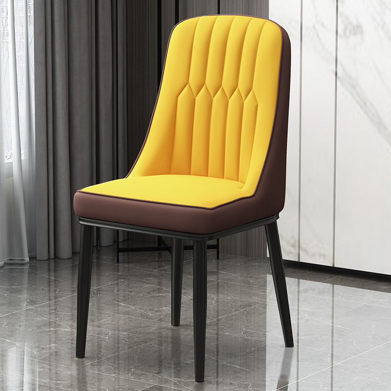 Scandinavian Style Metal Dining Chair Dining Room Parsons Armless Chair