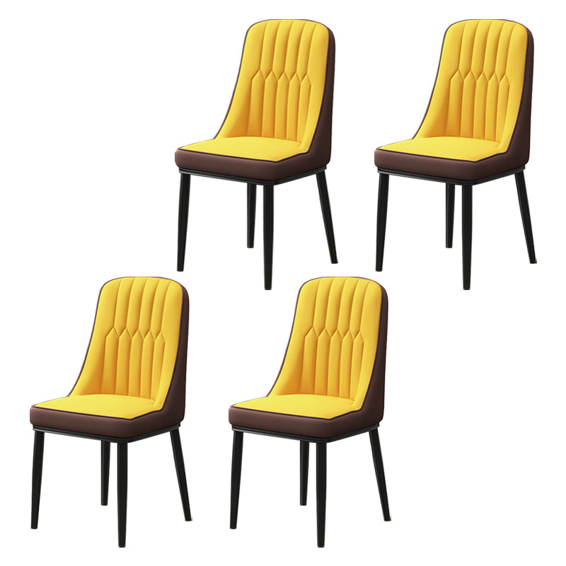 Scandinavian Style Metal Dining Chair Dining Room Parsons Armless Chair