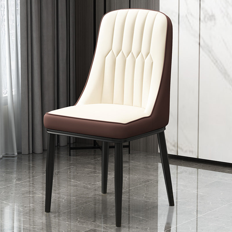 Scandinavian Style Metal Dining Chair Dining Room Parsons Armless Chair