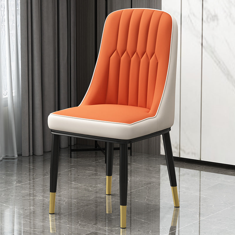 Scandinavian Style Metal Dining Chair Dining Room Parsons Armless Chair