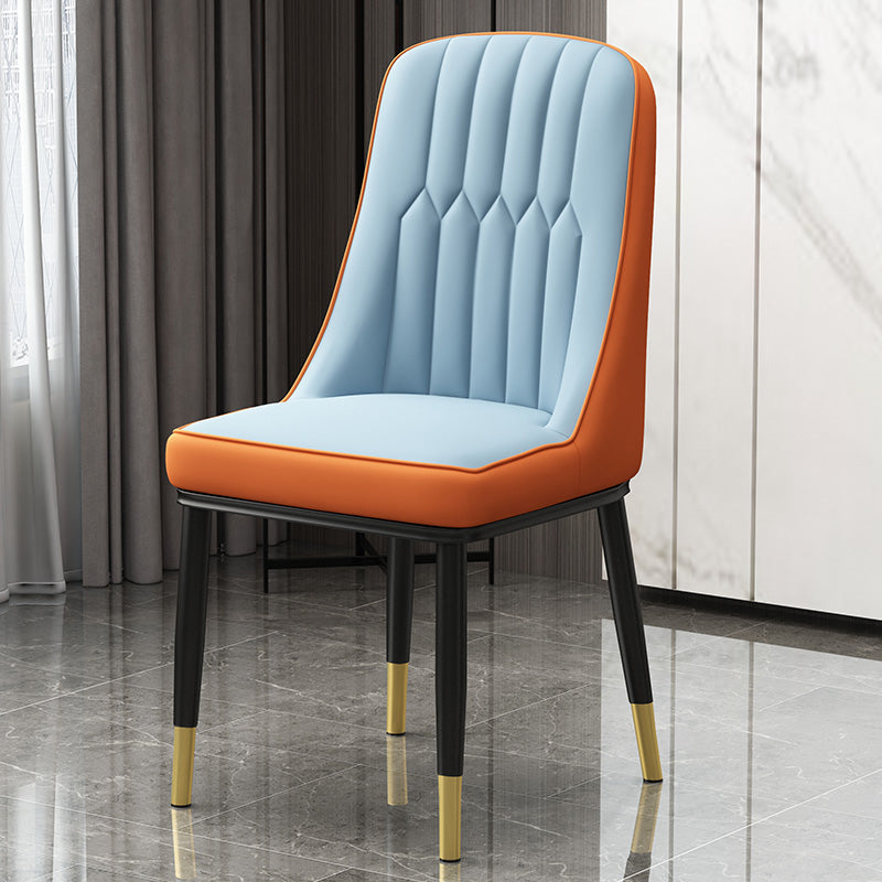 Scandinavian Style Metal Dining Chair Dining Room Parsons Armless Chair