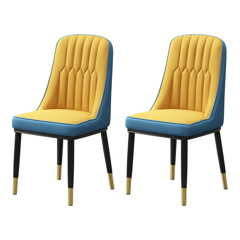 Scandinavian Style Metal Dining Chair Dining Room Parsons Armless Chair