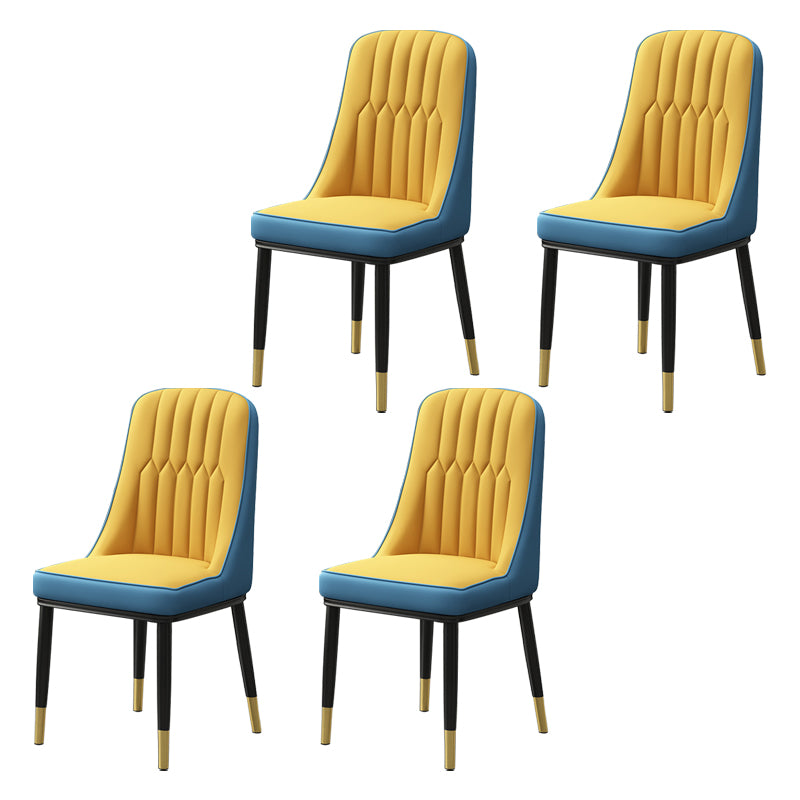 Scandinavian Style Metal Dining Chair Dining Room Parsons Armless Chair