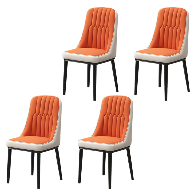 Scandinavian Style Metal Dining Chair Dining Room Parsons Armless Chair