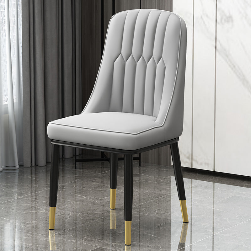 Scandinavian Style Metal Dining Chair Dining Room Parsons Armless Chair