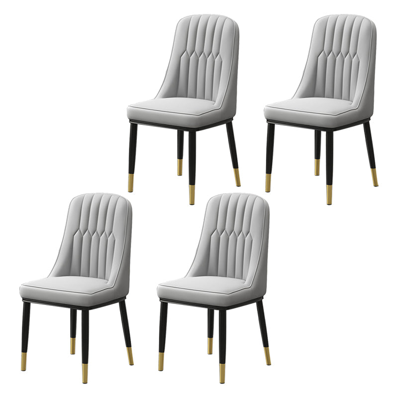 Scandinavian Style Metal Dining Chair Dining Room Parsons Armless Chair