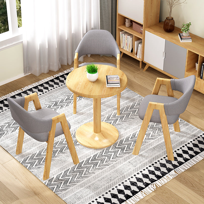 Upholstered Scandinavian Coffee Shop Arm Chair Open Matte Finish Dining Chair