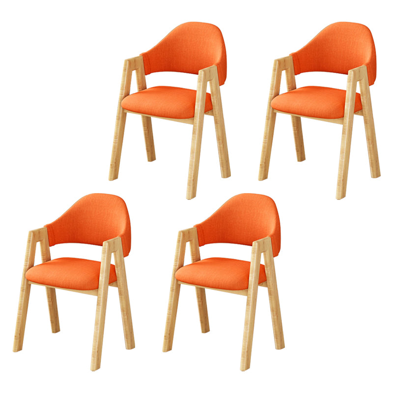 Upholstered Scandinavian Coffee Shop Arm Chair Open Matte Finish Dining Chair