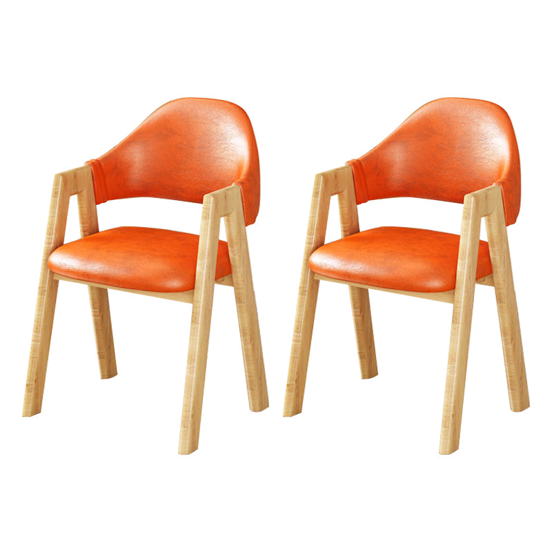 Upholstered Scandinavian Coffee Shop Arm Chair Open Matte Finish Dining Chair