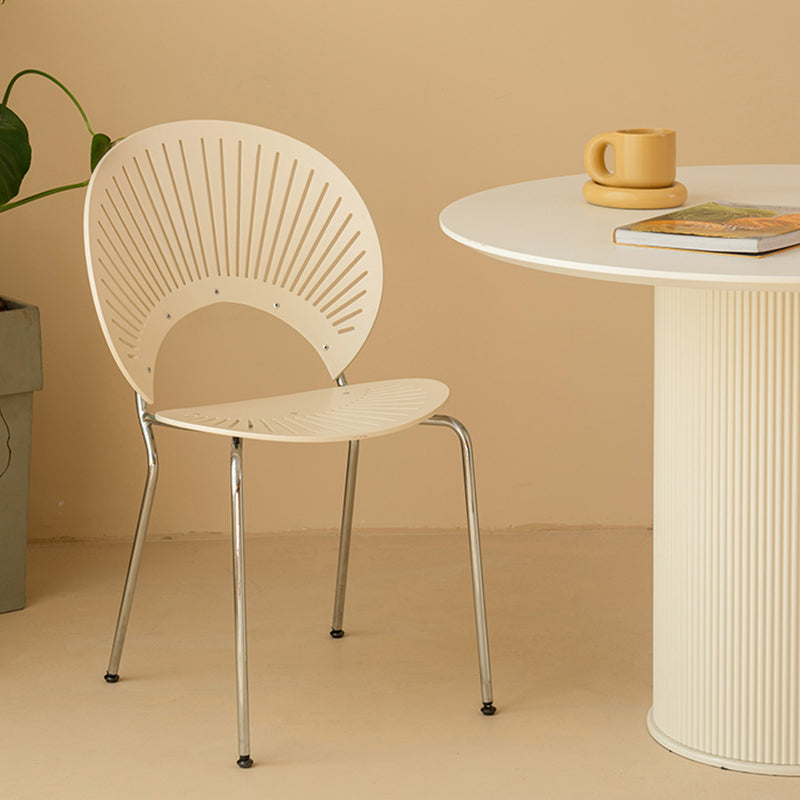 Contemporary Metal Dining Room Chairs Wood Dining Armless chairs for Home Use