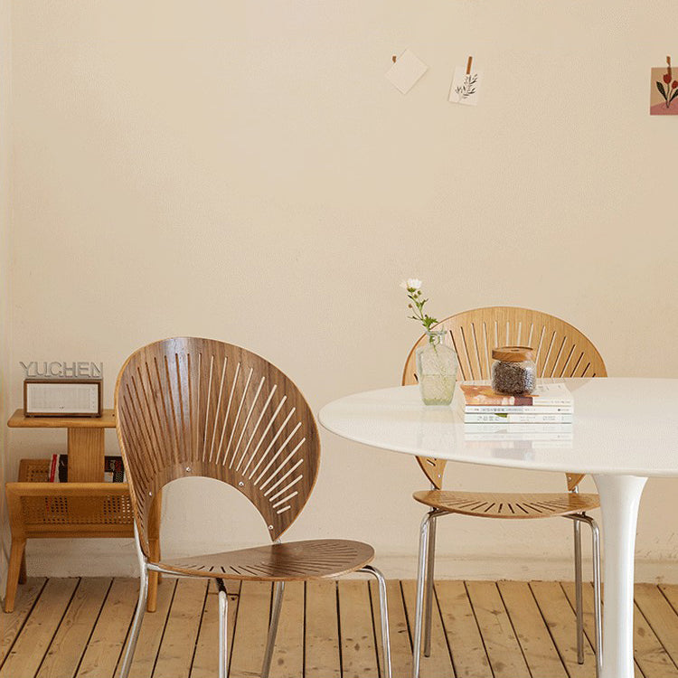 Contemporary Metal Dining Room Chairs Wood Dining Armless chairs for Home Use