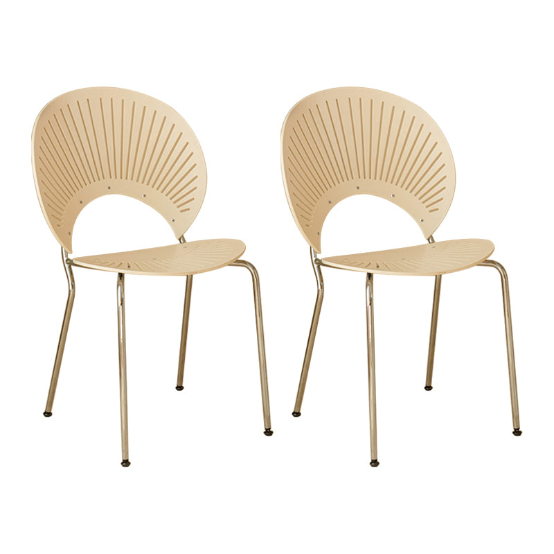 Contemporary Metal Dining Room Chairs Wood Dining Armless chairs for Home Use