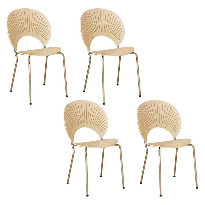 Contemporary Metal Dining Room Chairs Wood Dining Armless chairs for Home Use