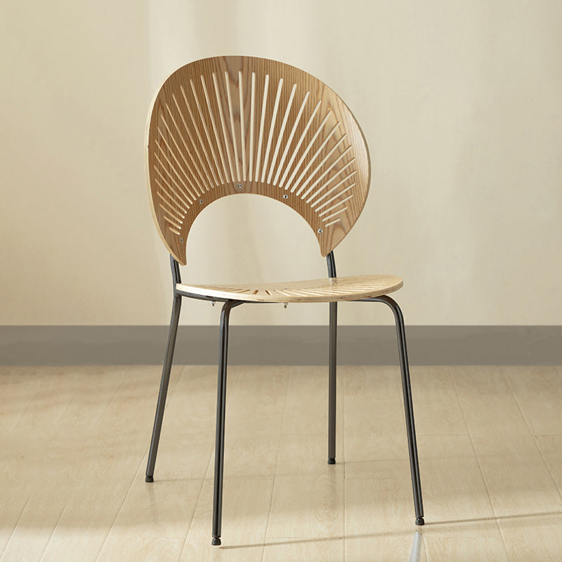 Contemporary Metal Dining Room Chairs Wood Dining Armless chairs for Home Use