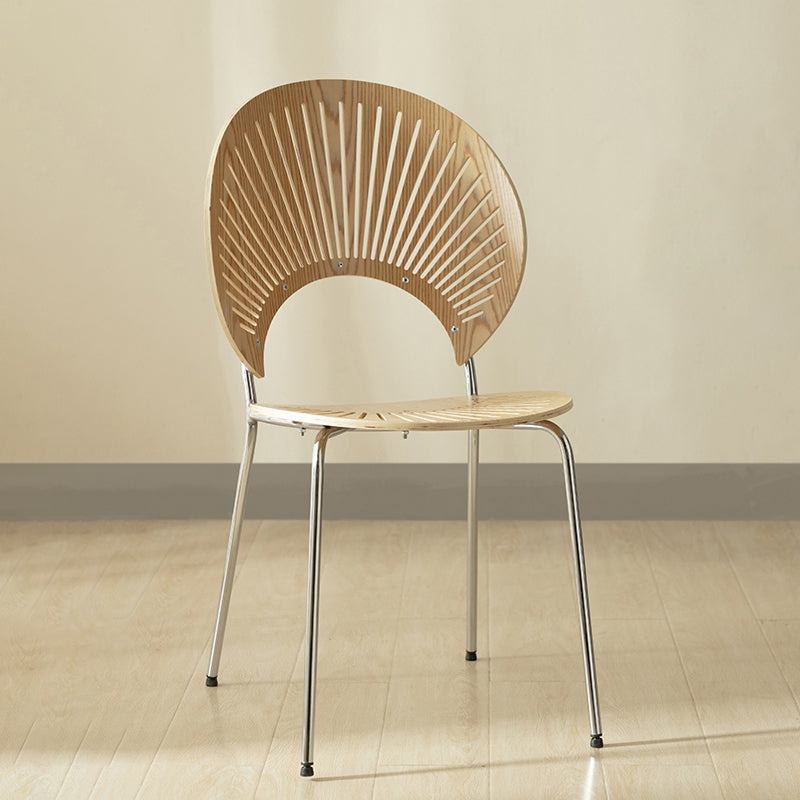 Contemporary Metal Dining Room Chairs Wood Dining Armless chairs for Home Use