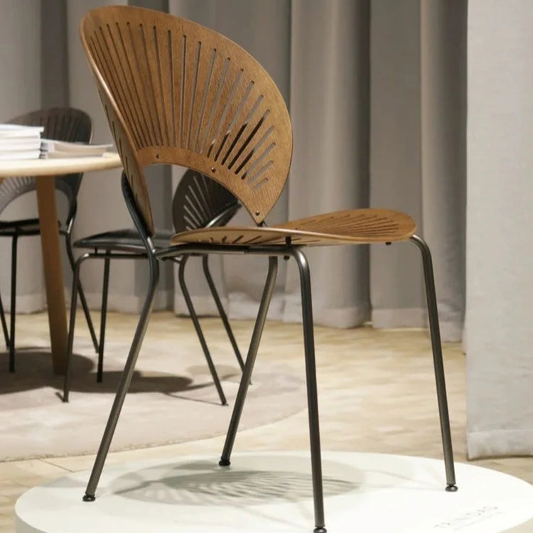 Contemporary Metal Dining Room Chairs Wood Dining Armless chairs for Home Use