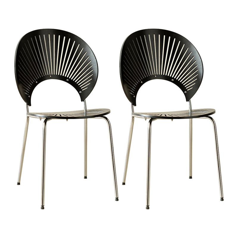 Contemporary Metal Dining Room Chairs Wood Dining Armless chairs for Home Use