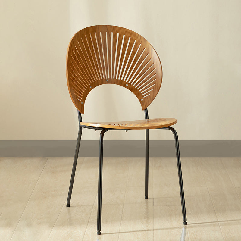 Contemporary Metal Dining Room Chairs Wood Dining Armless chairs for Home Use