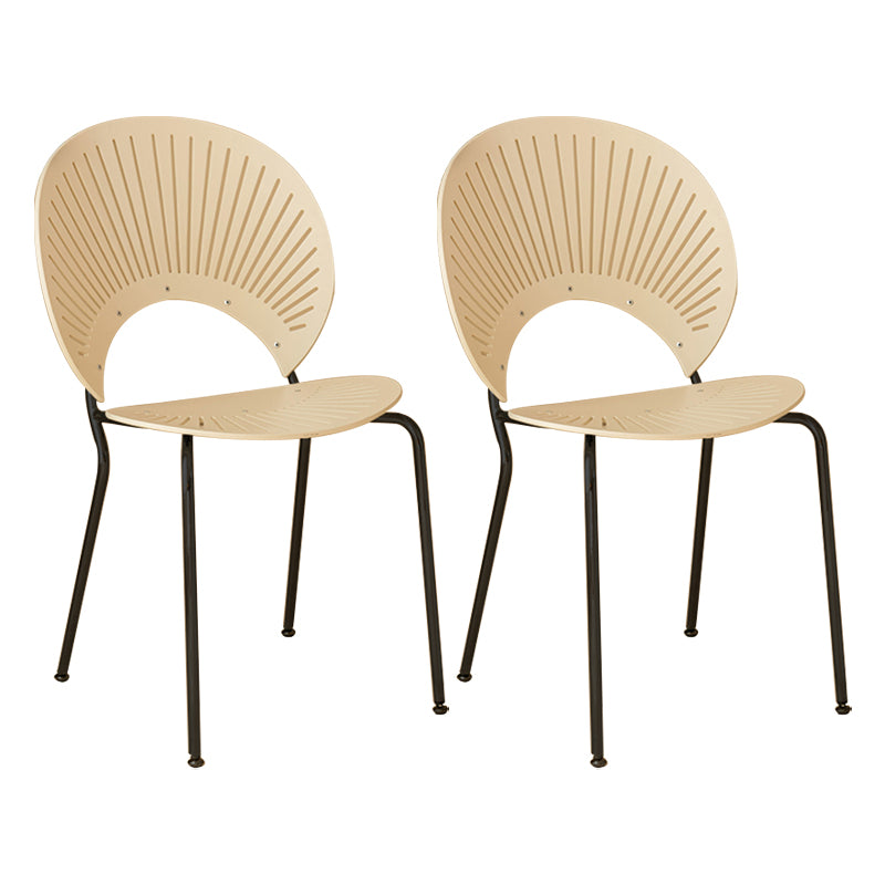 Contemporary Metal Dining Room Chairs Wood Dining Armless chairs for Home Use