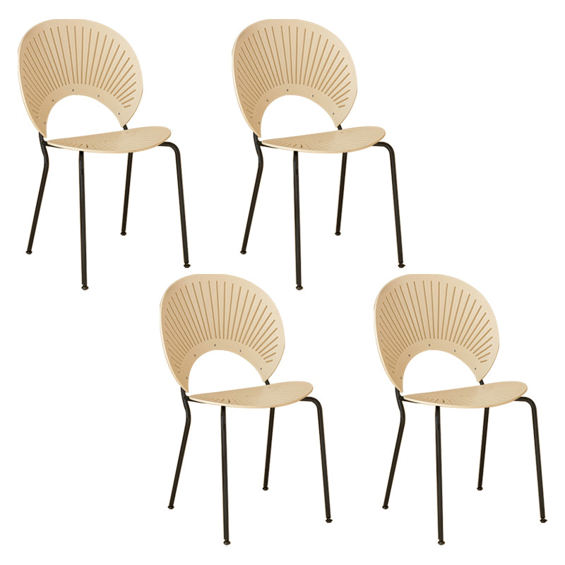 Contemporary Metal Dining Room Chairs Wood Dining Armless chairs for Home Use