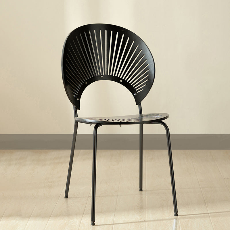 Contemporary Metal Dining Room Chairs Wood Dining Armless chairs for Home Use