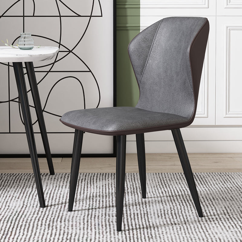 Chaise d'appoint scandinave à oreilles, chaise de salle à manger rembourrée en métal
