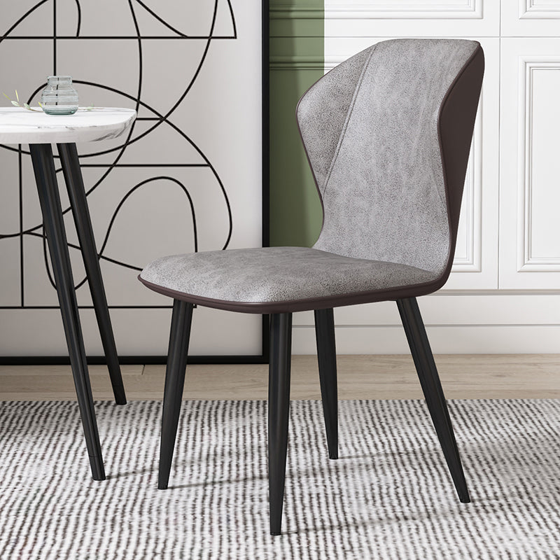 Chaise d'appoint scandinave à oreilles, chaise de salle à manger rembourrée en métal