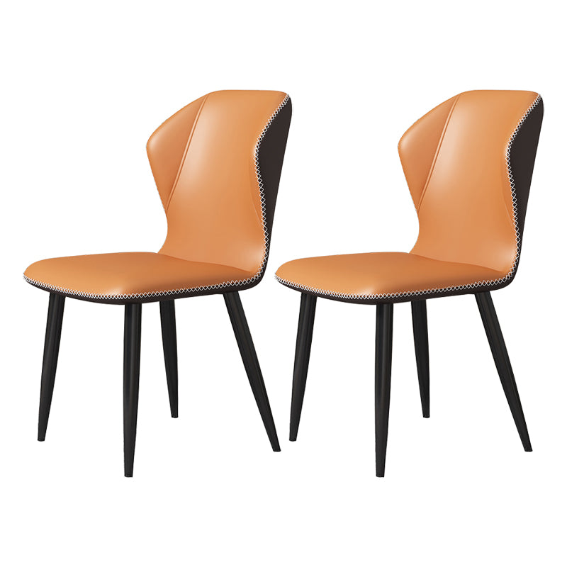 Chaise d'appoint scandinave à oreilles, chaise de salle à manger rembourrée en métal