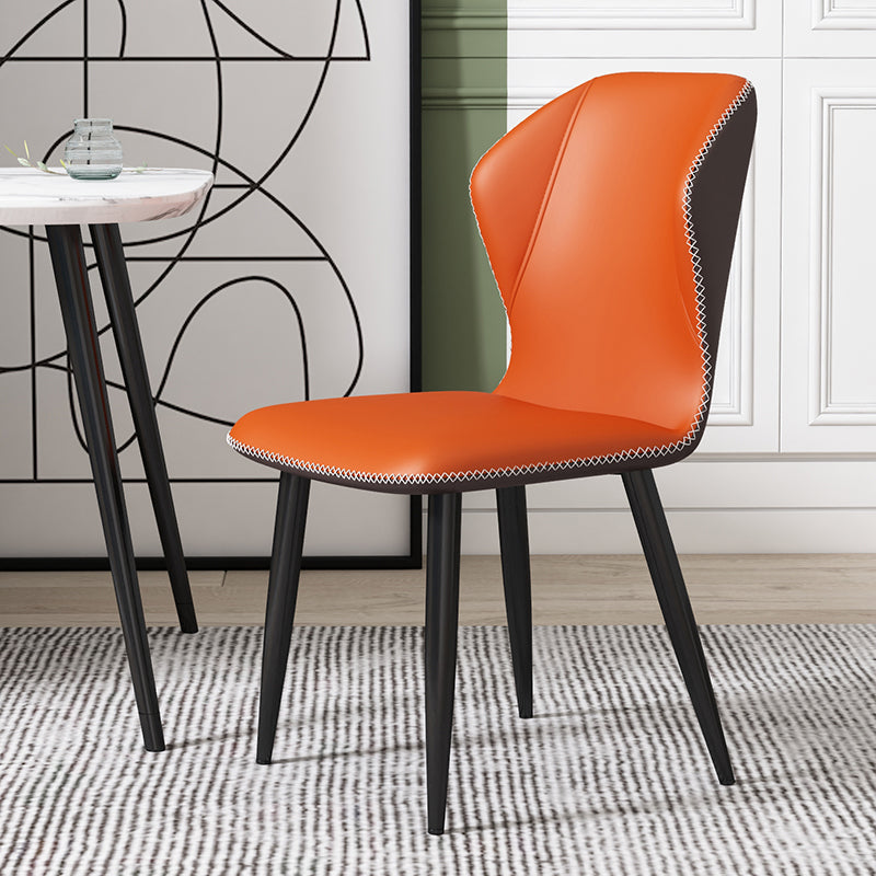 Chaise d'appoint scandinave à oreilles, chaise de salle à manger rembourrée en métal