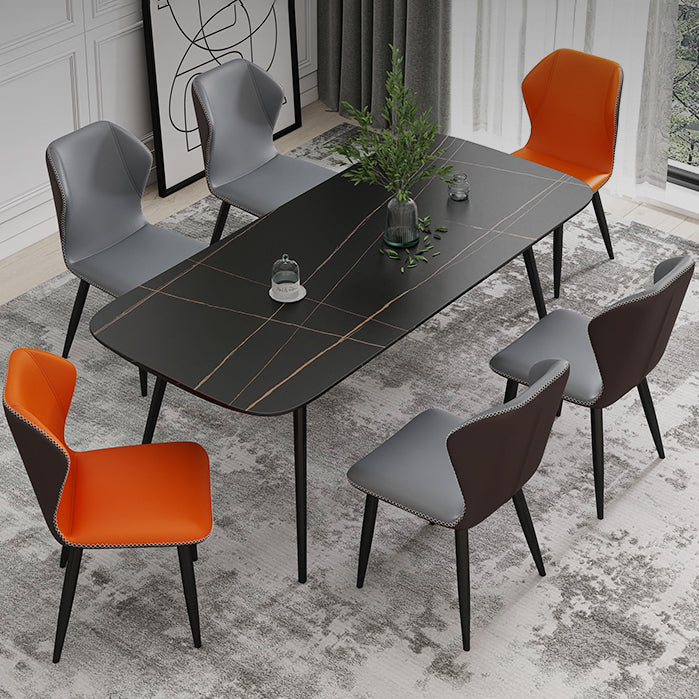Chaise d'appoint scandinave à oreilles, chaise de salle à manger rembourrée en métal