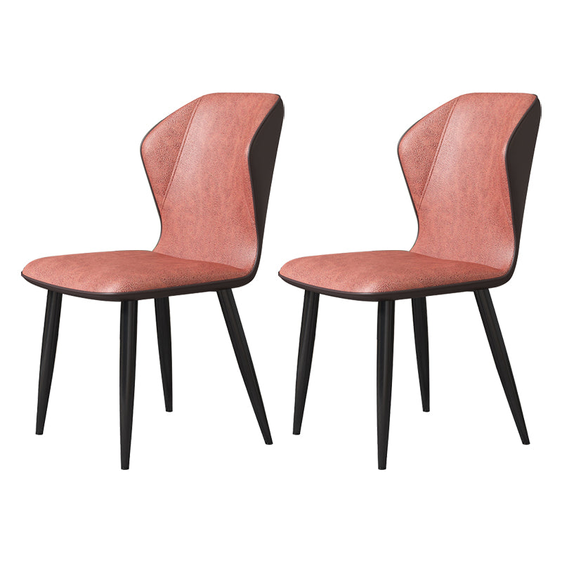 Chaise d'appoint scandinave à oreilles, chaise de salle à manger rembourrée en métal