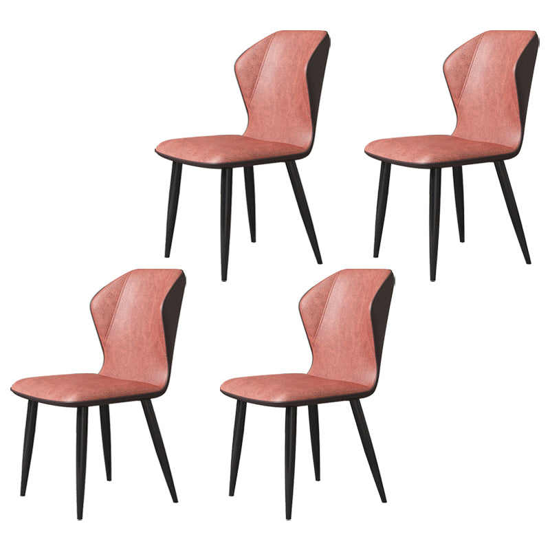 Chaise d'appoint scandinave à oreilles, chaise de salle à manger rembourrée en métal