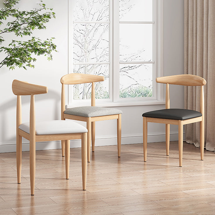 Modern Indoor-Outdoor Metal Chair Dining Room Armless Cow Horn Open Back Dining Side Chair