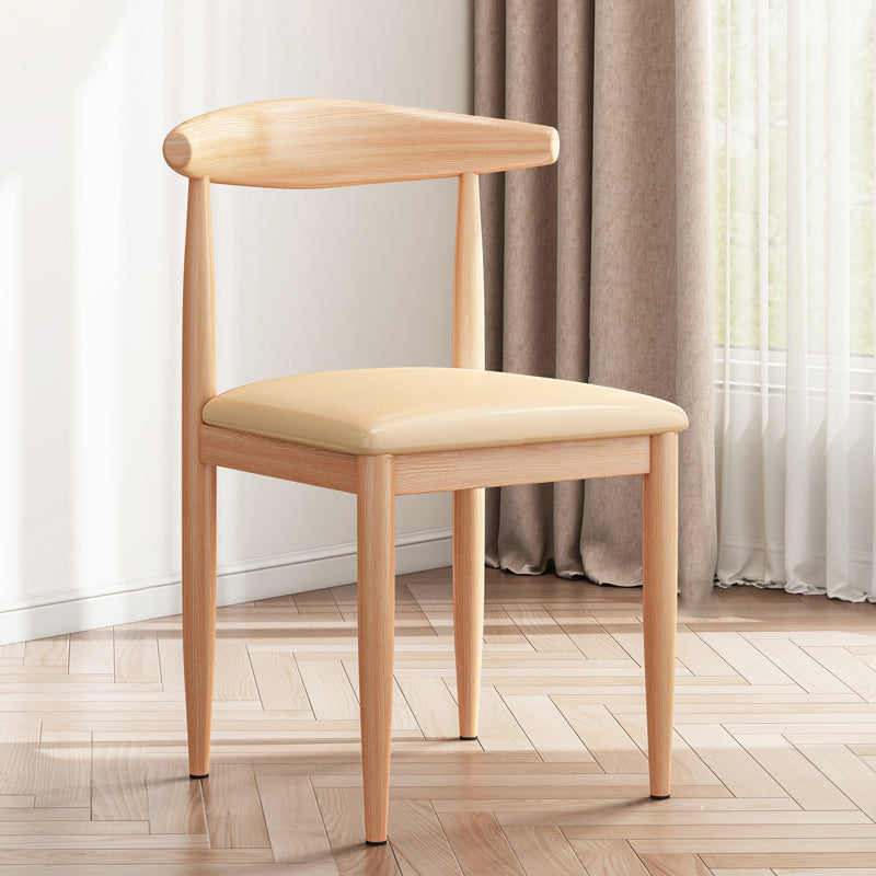 Modern Indoor-Outdoor Metal Chair Dining Room Armless Cow Horn Open Back Dining Side Chair