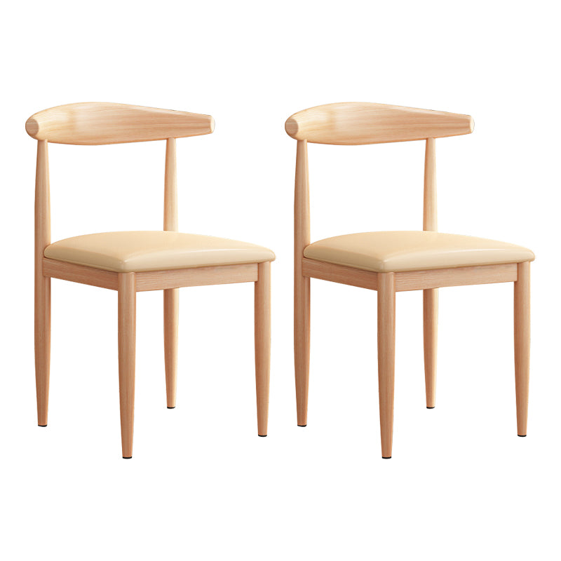 Modern Indoor-Outdoor Metal Chair Dining Room Armless Cow Horn Open Back Dining Side Chair