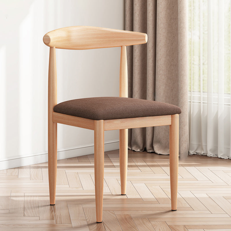 Modern Indoor-Outdoor Metal Chair Dining Room Armless Cow Horn Open Back Dining Side Chair