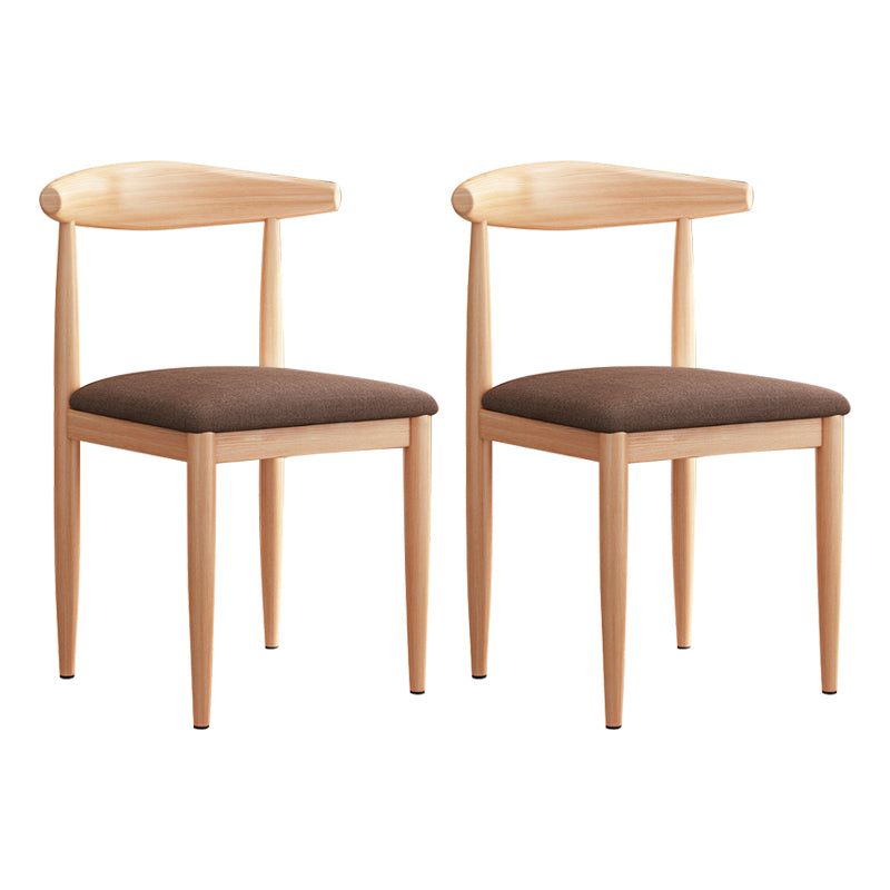 Modern Indoor-Outdoor Metal Chair Dining Room Armless Cow Horn Open Back Dining Side Chair