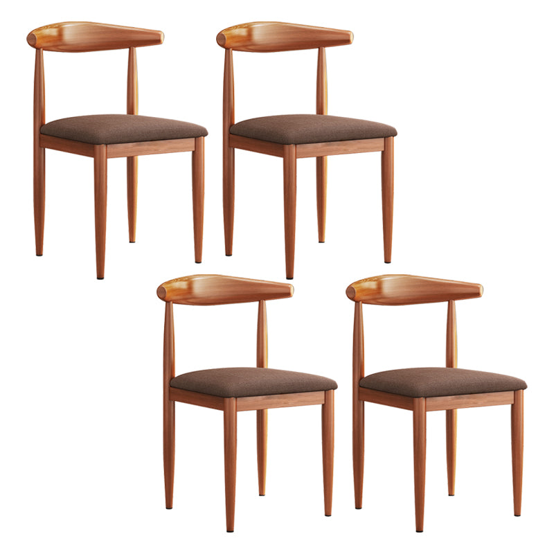 Modern Indoor-Outdoor Metal Chair Dining Room Armless Cow Horn Open Back Dining Side Chair