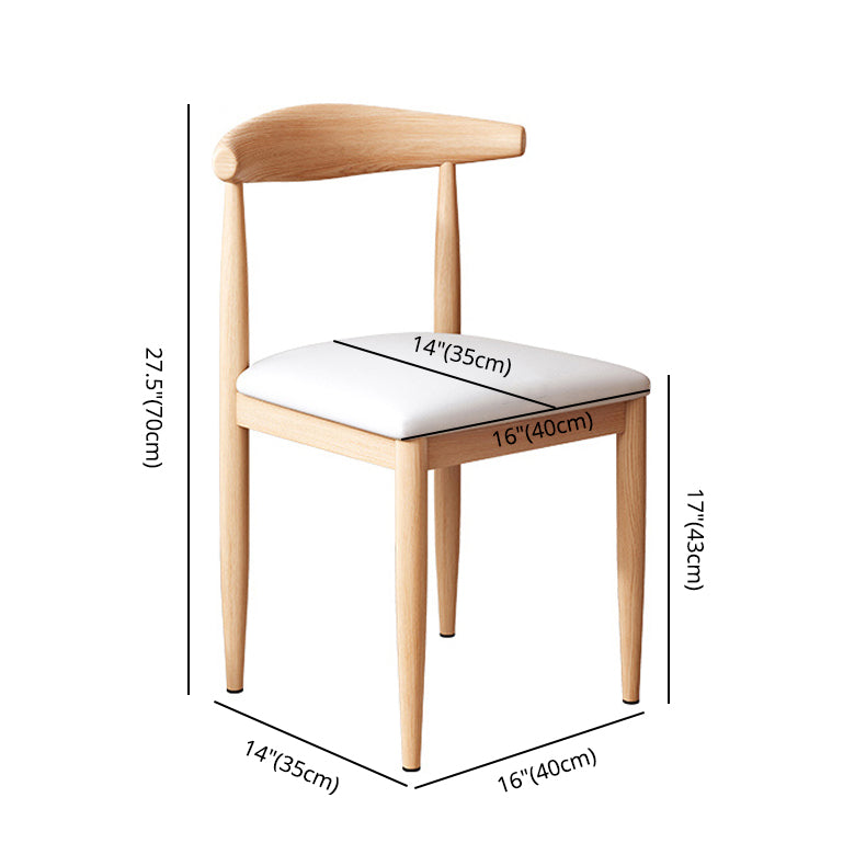Modern Indoor-Outdoor Metal Chair Dining Room Armless Cow Horn Open Back Dining Side Chair
